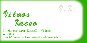 vilmos kacso business card